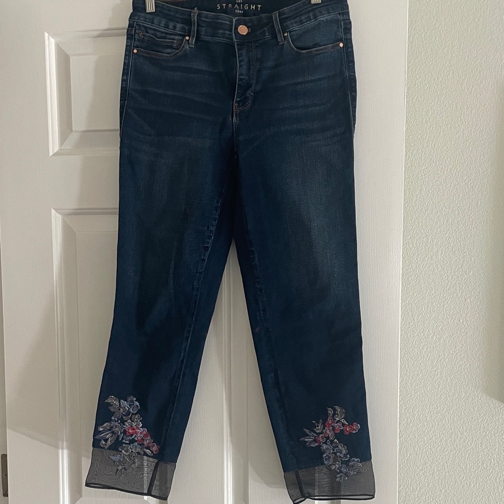 White House Black Market Dark Blue Straight Leg Jeans
